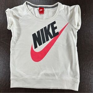 Vintage Nike Short Sleeve Lightweight White Sweatshirt Sz S